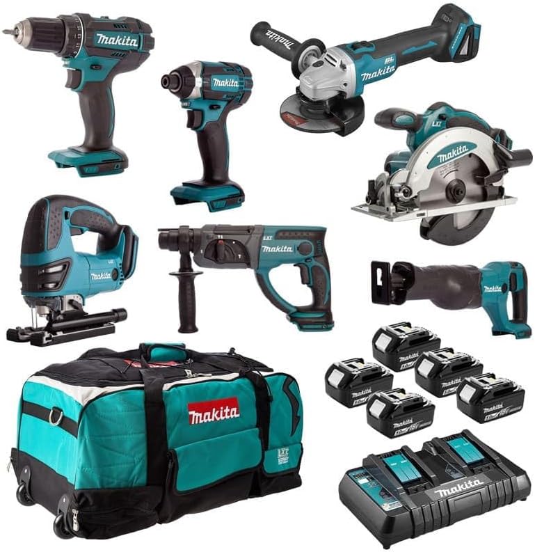 Conjunto de 7 máquinas MaKITA (DDF482 + DTD152 + DGA504 + DSS610 + DHR202 + DJR186 + DJV180) - DLX7013PT1
