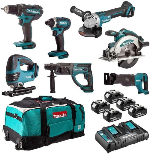 Conjunto de 7 máquinas MaKITA (DDF482 + DTD152 + DGA504 + DSS610 + DHR202 + DJR186 + DJV180) - DLX7013PT1